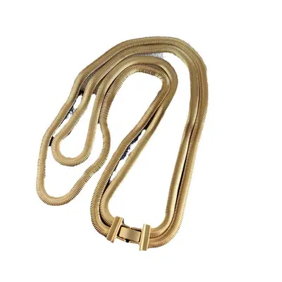 Matte Double-Layer Gold Snake Chain Necklace with Collarbone Chain