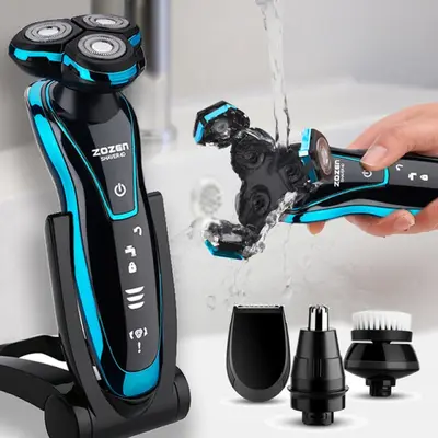USB Rechargeable Electric Shaver with Smart Display, Waterproof