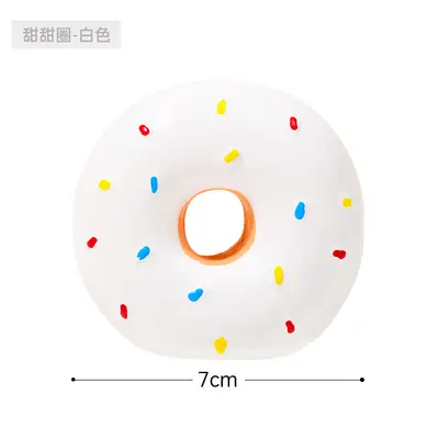 Latex Donut Dog Toy, Squeaky, Multicolor, Realistic Design - 7