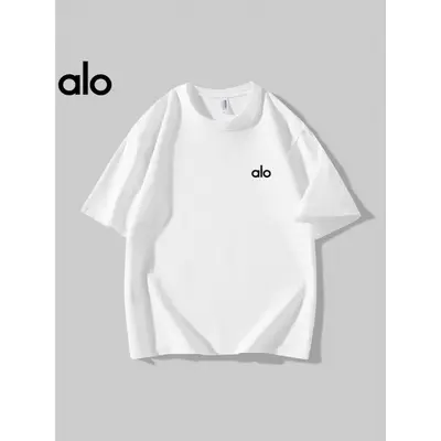 Unisex-T-Shirt mit Stickerei, Kurzarm, 100 % Baumwolle, Dropped Shoulder