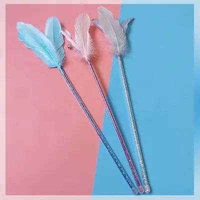 Feather Tassel Fairy Cat Teaser Wand with Bell, Chew-Resistant - 11