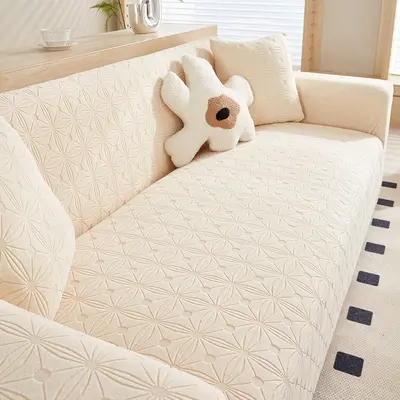 2024 New Cream Style Elastic Sofa Cover All-Inclusive Universal Cover Universal Cat Scratch Prevention Sofa Cover Furniture Protector Non-Slip - 7