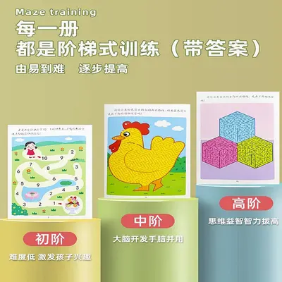 Children's Maze Educational Book, Thinking and Concentration, Ages 3-4-6 - 2