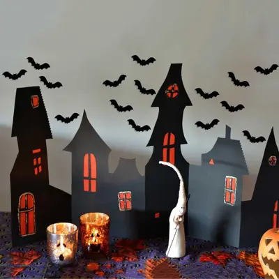 Halloween Bat and Ghost Wall Sticker Set