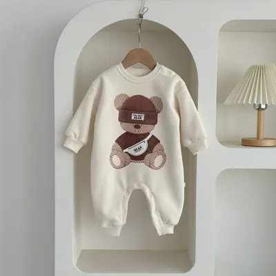 Baby-Overall mit Fleece-Futter und Bärchenmotiv, Herbst/Winter, 3-12 Monate