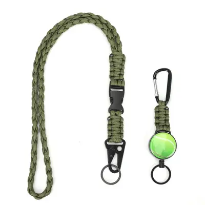 Ball-Style Retractable Snap Hook Key Ring with Paracord - 7