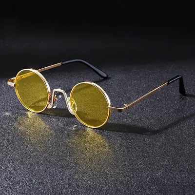 French Retro Small Round Frame Sunglasses, UV Protection, Unisex - 9