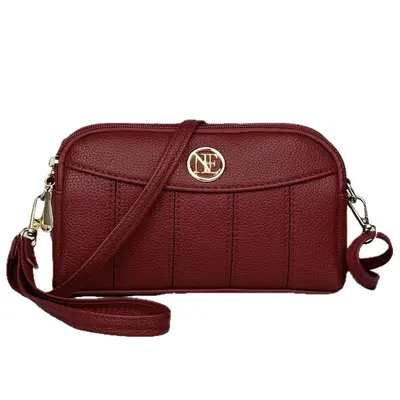 New Women's Handbag Phone Bag 2025 PU New Middle-aged and Mature Women's Mommy Bag Mini Single Shoulder Crossbody Bag Small Bag