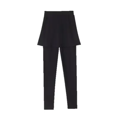 Women's Fake Two-Piece Cotton Leggings, High Waist, Warm, Tummy Control