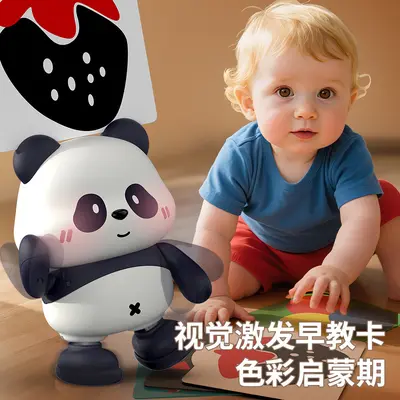 Singing and Dancing Panda Black-and-White Card Baby Toy, 0-6 Months - 5