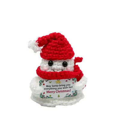 El yapımı örgü Noel bebeği, geyik, kardan adam ve Noel Baba biblo - 11