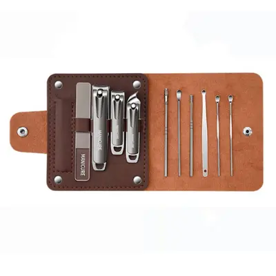 Nail scissors set, anti-splash, diagonal tweezers, pedicure tool - 7