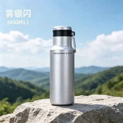 Erkek Spor Termos Bardak 316L Paslanmaz Çelik, Taşıma Askılı, Outdoor Su Şişesi - 8