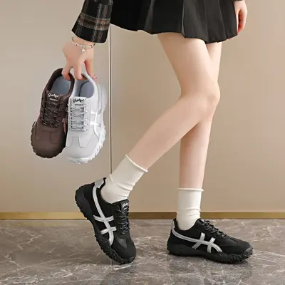 Женские кроссовки в корейском стиле dad shoes 2026 осенние новинки на толстой подошве с увеличением роста для студентов спортивные для бега уличные casual C9017 (ins)