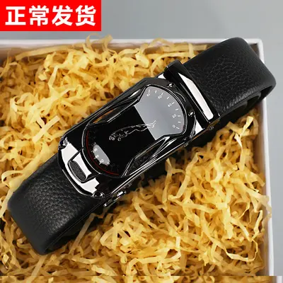 First layer genuine cowhide leather belt men's real leather automatic buckle 2023 new men's belt business youth brand trouser belt