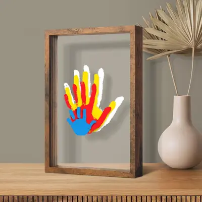 DIY akrilik boya seti ve ahşap el izi çerçevesi, dört ve beş gözlü - 7