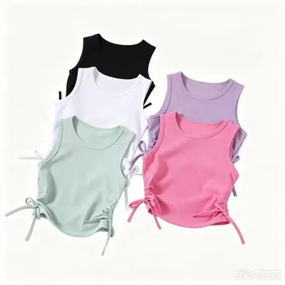 Damen-Sport-Tanktop mit Taillenraffung, schlankmachend, vielseitig als Innen- und Außenobe