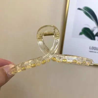 Gelees transparente koreanische Retro-Große einfache Kreuzklipp-Haarspange hinten Haarklammer Hai-Klipp-Haarspange DIY-Basis - 9