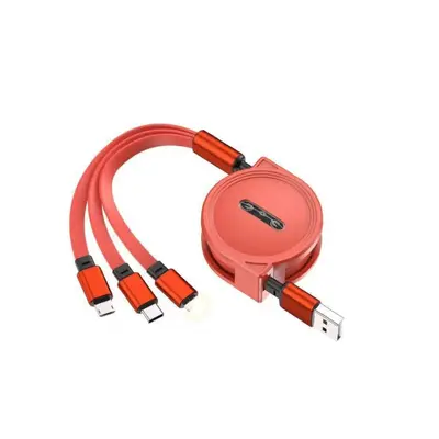 Printed logo three-in-one retractable data cable Year of the Snake gift company customized mobile phone fast charging one-to-three charging cable - 7
