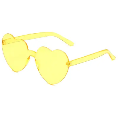 2026 Love SUNGLASSES Frameless Heart-Shaped One-Piece Sunglasses Colorful Peach Heart One-Piece Sunglasses - 12