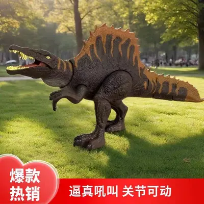 Simulation Dinosaur Toy, Tyrannosaurus Rex and Spinosaurus Model with Movable Joints and S