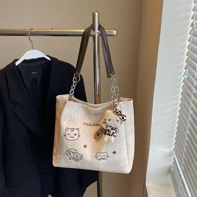 2025 sınır ötesi moda günlük tote çanta çok yönlü günlük kullanım koltuk altı çantası omuz çantası büyük kapasiteli öğrenci okul çantası