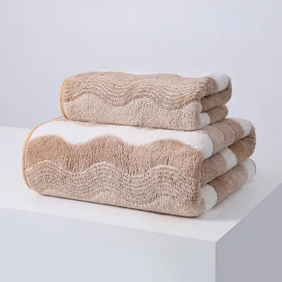 Coral fleece towel set, thick and quick-drying - 10