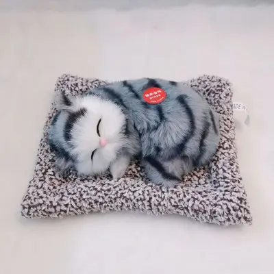 Miyavlayan peluş kedi, araba süsü, bambu kömürlü - 10