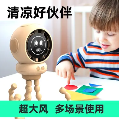 Octopus Mini USB Desk Fan with Digital Display and Night Light - 4