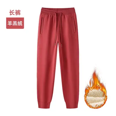 Women's Fleece-Lined Sweatpants, High-Waist, Windproof, Winter - 9