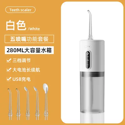 Household Electric Water Flosser with Tartar Remover, Portable Dental Water Pick - 8