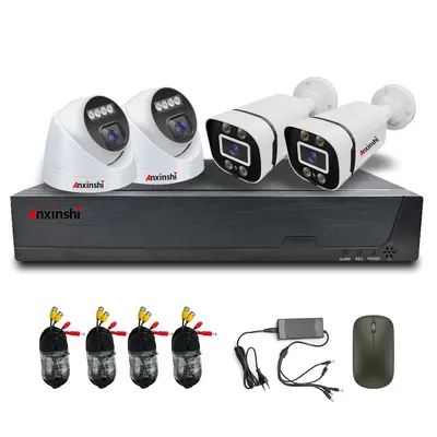 4-Channel AHD DVR System, Full Color Night Vision