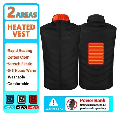 Smart USB Heated Vest with Nine Heating Zones and Graphene Heating