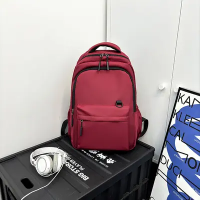 Herren- und Damen-Rucksack mit Laptop-Fach, einfarbig