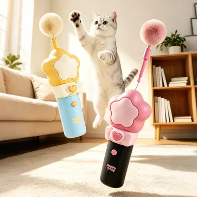 Elektrikli kedi oltası oyuncağı, şarjlı kedi çubuk oyuncak