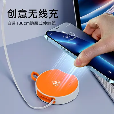 Wow kablosuz şarj cihazı, Apple, Android ve Huawei cihazlarıyla uyumlu, 15W hızlı şarj, kablosuz şarj için gizli geri çekilebilir kabloyla birlikte gelir.