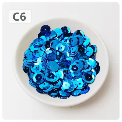 10 mm Round Curved PVC Sequin Beads with Silver Base for DIY Jewelry - 12