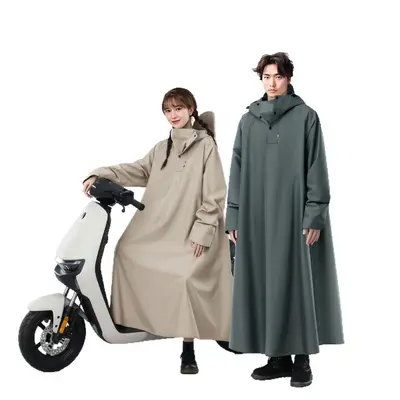 One-piece raincoat for motorcycles, extended length with sleeves