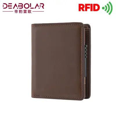 Men's Short Wallet with Automatic Pop-Up Aluminum Alloy Card Holder, RFID Protection - 2