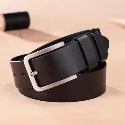 Men's Pin Buckle Leather Belt Business Casual Versatile Waistband Simple Fashion Cross-border Best Seller One-piece Dropshipping Custom Label - 8