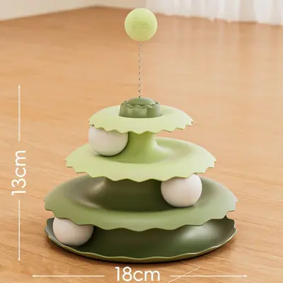 Cat Turntable Toy with Built-in Ball Self-Play Interactive Puzzle - 9