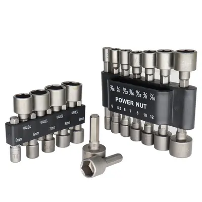 9/14-piece metric and imperial hex shank socket head bit set - 4