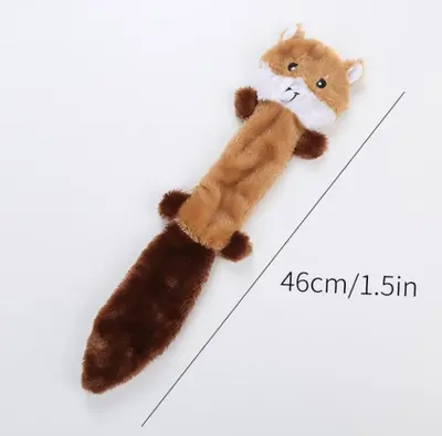 Leather Shell Plush Dog Toy, Squeaky, Durable Chew Toy - 10