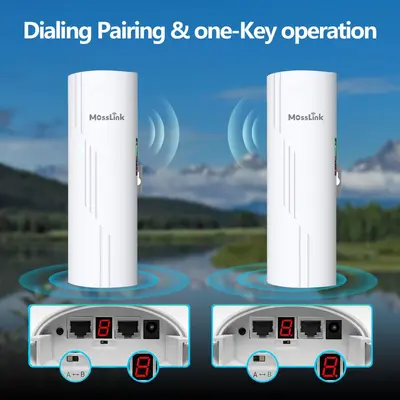 5.8Ghz 900Mbps无线网桥室外远程户外Wifi橄榄壳防火墙千兆远距离