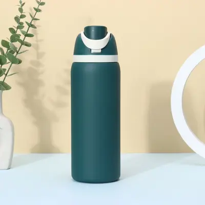 304 Stainless Steel Insulated Tumbler with Rubber-Coated Lid and Straw, Large Capacity - 11
