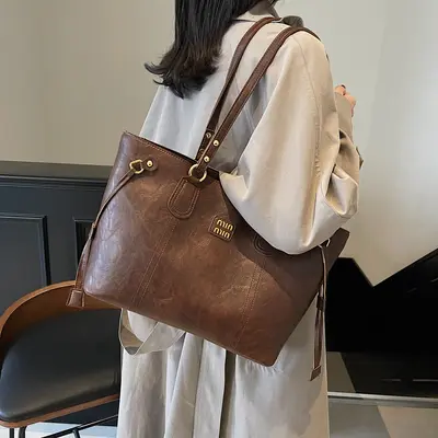 Retro Commuter Tote Bag, Large Capacity, Single-Shoulder Underarm Bag for Women - 8