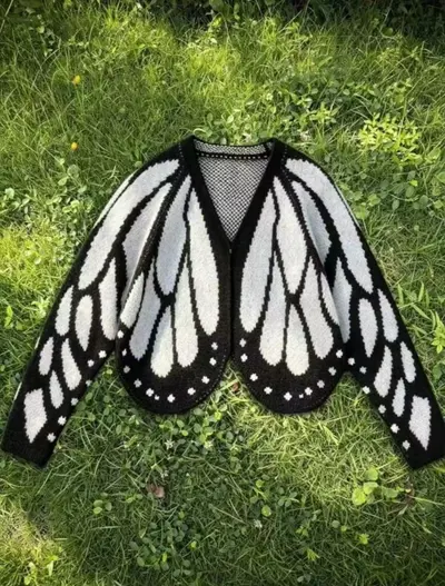Strickjacke mit Fledermausärmeln, Colorblock - 11