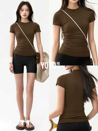 Plus Size Women's Sports Set, Short Sleeve Quick-Dry Pilates Yoga Wear - 1