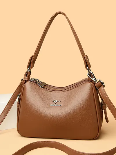 Kangaroo Genuine Leather Mom Bag, Women's Single-Shoulder Crossbody Bag - 6
