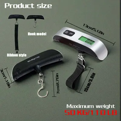 In Stock T-shaped 50kg Luggage Scale Portable Hanging Hook Weighing Scale Cross-border Mini Parcel Scale Hanging Rope Hand Carry Scale Wholesale